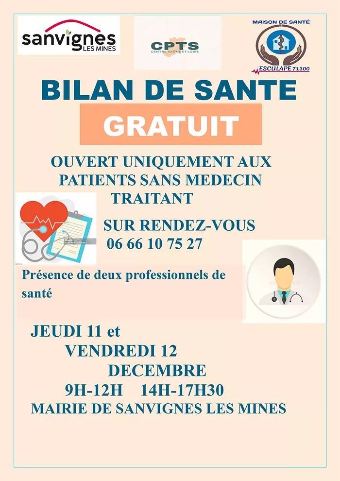 BILAN DE SANTE GRATUIT